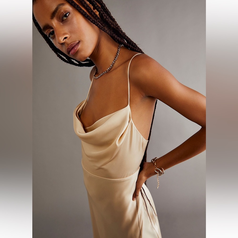 Free People The Rosabel Maxi Dress Size 2 Light Latte - Picture 9 of 11